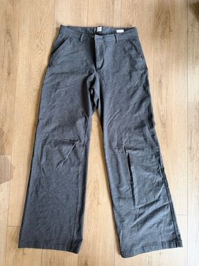 GAP Women's Charcoal Gray Wide-Leg Chinos